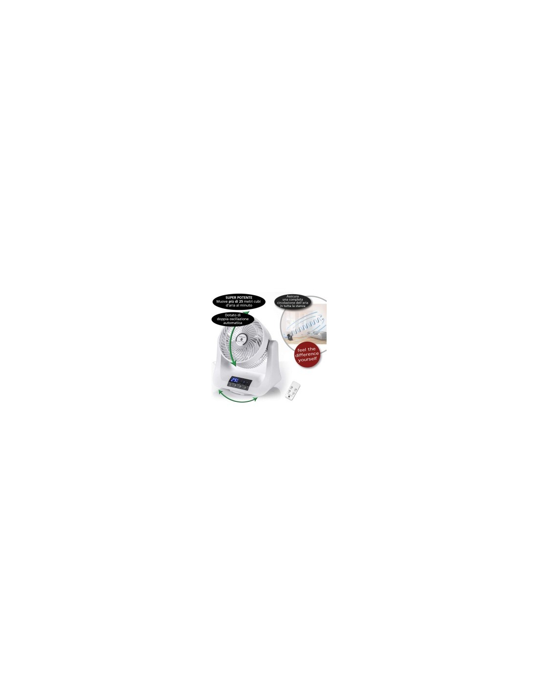 VENTILATORE TORNADO OSCILLANTE 45W su TreG Ingrosso