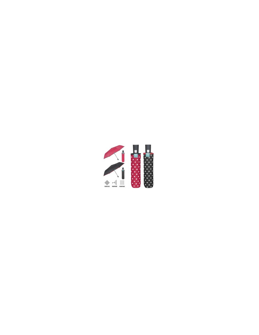26326 OMBRELLO MINI DONNA AUTOMATICO TINTA UNITA CON POIS