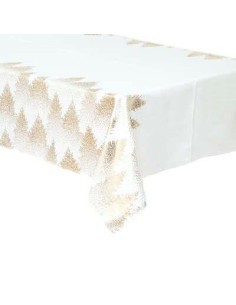 TOVAGLIA 183856 BIANCO/ORO 140X360CM DEC ALBERI su TreG Ingrosso