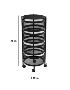CARRELLO CUCINA 181832 4 CASSETTI METALLO 33X76CM NERO su TreG Ingr...