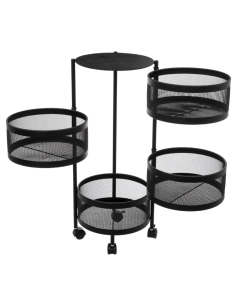 CARRELLO CUCINA 181832 4 CASSETTI METALLO 33X76CM NERO su TreG Ingr...