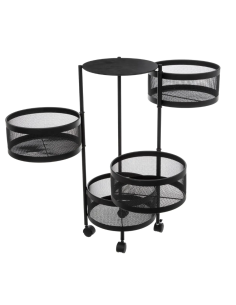 CARRELLO CUCINA 181832 4 CASSETTI METALLO 33X76CM NERO su TreG Ingr...