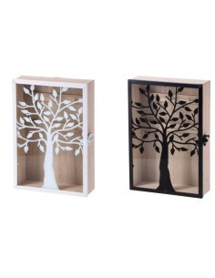 SCATOLA PORTACHIAVI 102424 LEGNO/VETRO ASSORTITO 18X26X6CM