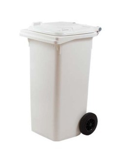 BIDONE QUADRO 240LT BIANCO CON RUOTE
