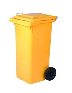 BIDONE QUADRO 240LT GIALLO CON RUOTE