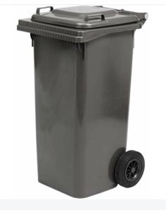 BIDONE QUADRO 240LT GRIGIO CON RUOTE