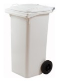 BIDONE QUADRO 80LT BIANCO CON RUOTE