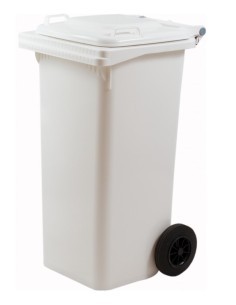 BIDONE QUADRO 80LT BIANCO CON RUOTE