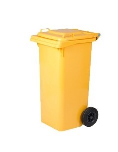 BIDONE QUADRO 80LT GIALLO CON RUOTE