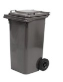 BIDONE QUADRO 80LT GRIGIO CON RUOTE
