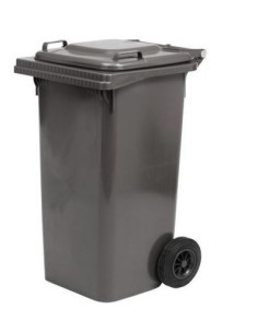 BIDONE QUADRO 80LT GRIGIO CON RUOTE