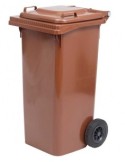 BIDONE QUADRO 80LT MARRONE CON RUOTE