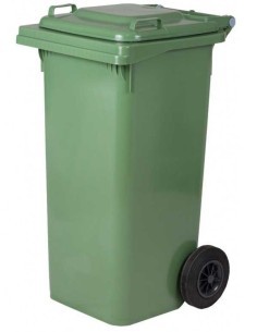 BIDONE QUADRO 80LT VERDE CON RUOTE