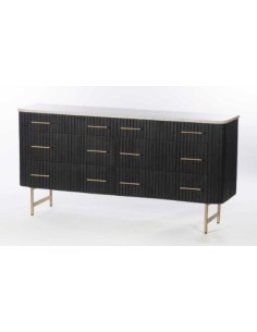 MOBILE LEGNO NERO PIANO MARMO 150X38X75CM