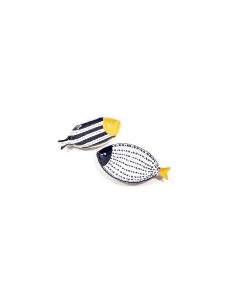 PIATTO 11746 PESCE CERAMICA 31,5X18CM ASSORTITO su TreG Ingrosso