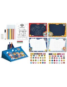 Paw Patrol Backpack , Super Kit Creativo per Disegnare, Stickers, Pennarelli e Gessetti Colorati - Lisciani