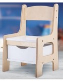 Montessori Wood Toy Box Chair, Sedia in Legno con Cassetto Portagiochi, Gioco Educativo Montessori, Sedia Sicura e Resistente