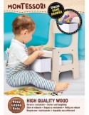 Montessori Wood Toy Box Chair, Sedia in Legno con Cassetto Portagiochi, Gioco Educativo Montessori, Sedia Sicura e Resistente