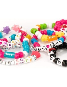 Perline ABC 800 pezzi, creazione braccialetti, collane per bambini, kit bijoux, perline colorate, Nice Group