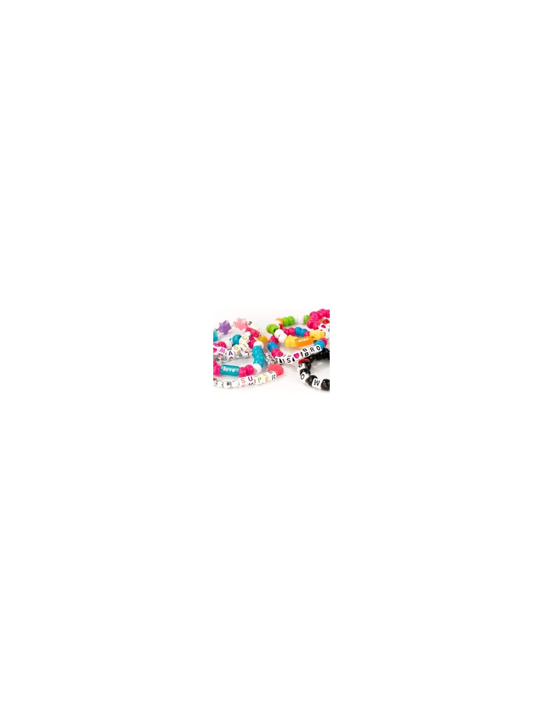 Perline ABC 800 pezzi, creazione braccialetti, collane per bambini, kit bijoux, perline colorate, Nice Group