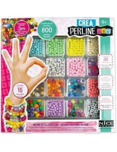 Perline ABC 800 pezzi, creazione braccialetti, collane per bambini, kit bijoux, perline colorate, Nice Group