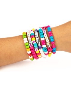Perline ABC 800 pezzi, creazione braccialetti, collane per bambini, kit bijoux, perline colorate, Nice Group