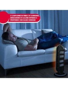 Stufa al carbonio "Energy"  2 livelli di potenza 450w e 900w