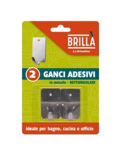 CONFEZIONE 2 PZ GANCI ADESIVI IN ACCIAIO LA BRIANTINA su TreG Ingrosso