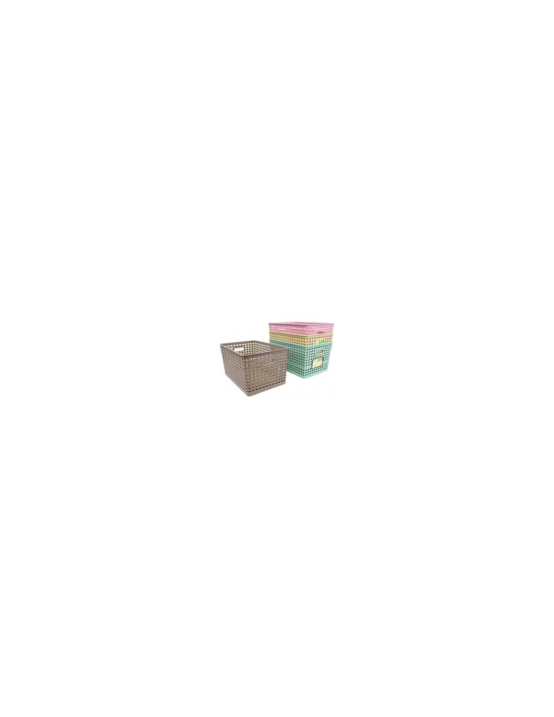 CESTINO GRANDE IN PLASTICA FORATA 34x23,5x17,5 CM LEGA su TreG Ingr...