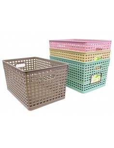 CESTINO GRANDE IN PLASTICA FORATA 34x23,5x17,5 CM LEGA su TreG Ingr...