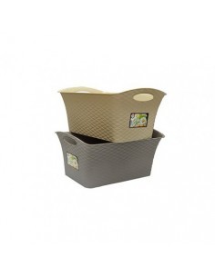CESTINO LIVING RATTAN GRANDE IN PLASTICA LEGA su TreG Ingrosso