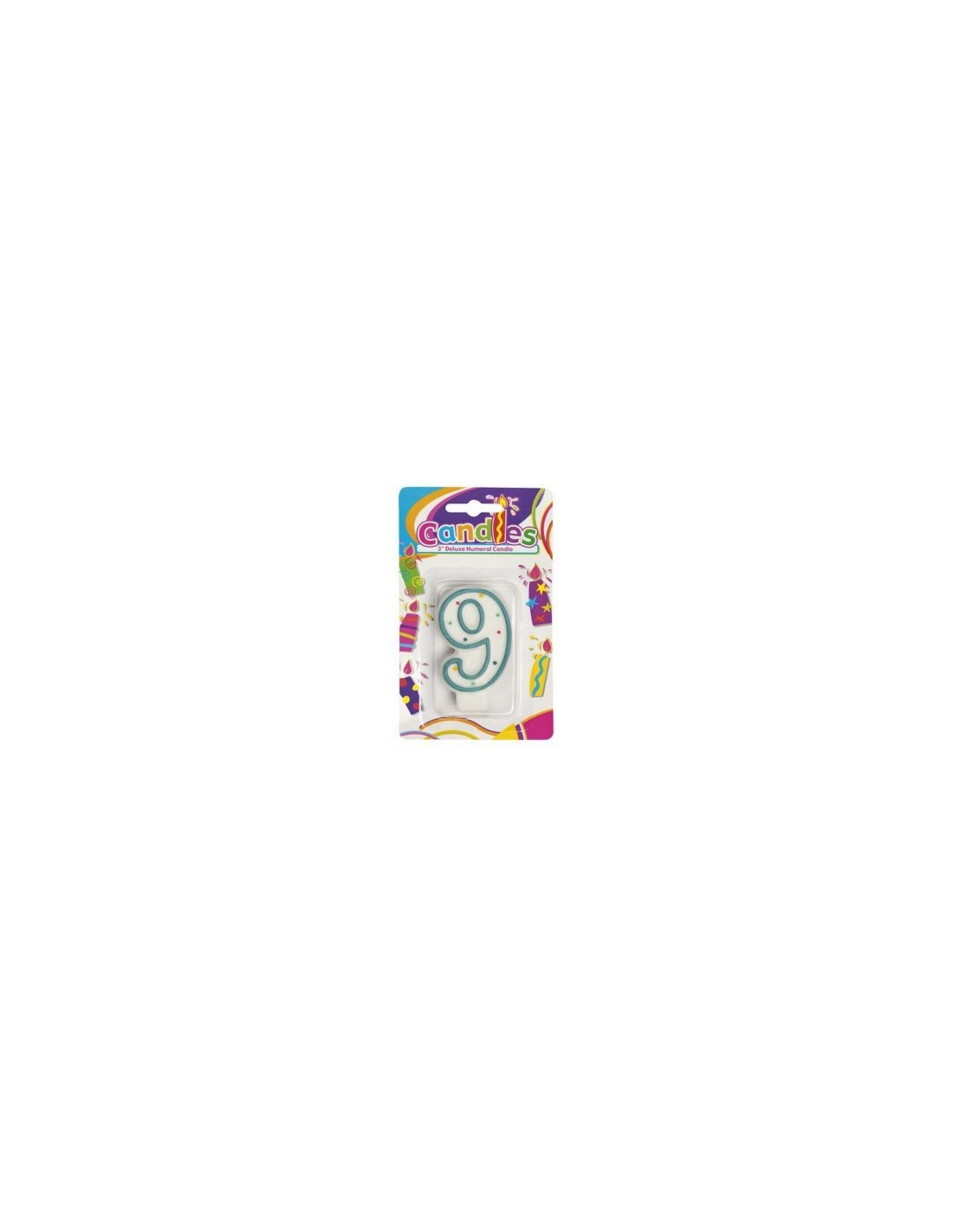 CANDELA 63409 NUMERALE 9 MULTICOLOR su TreG Ingrosso