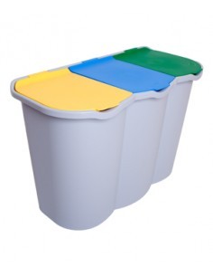 PATTUMIERA RACCOLTA DIFFERENZIATA 3 SCOMPARTI 80 LT BELLI E FORTI s...
