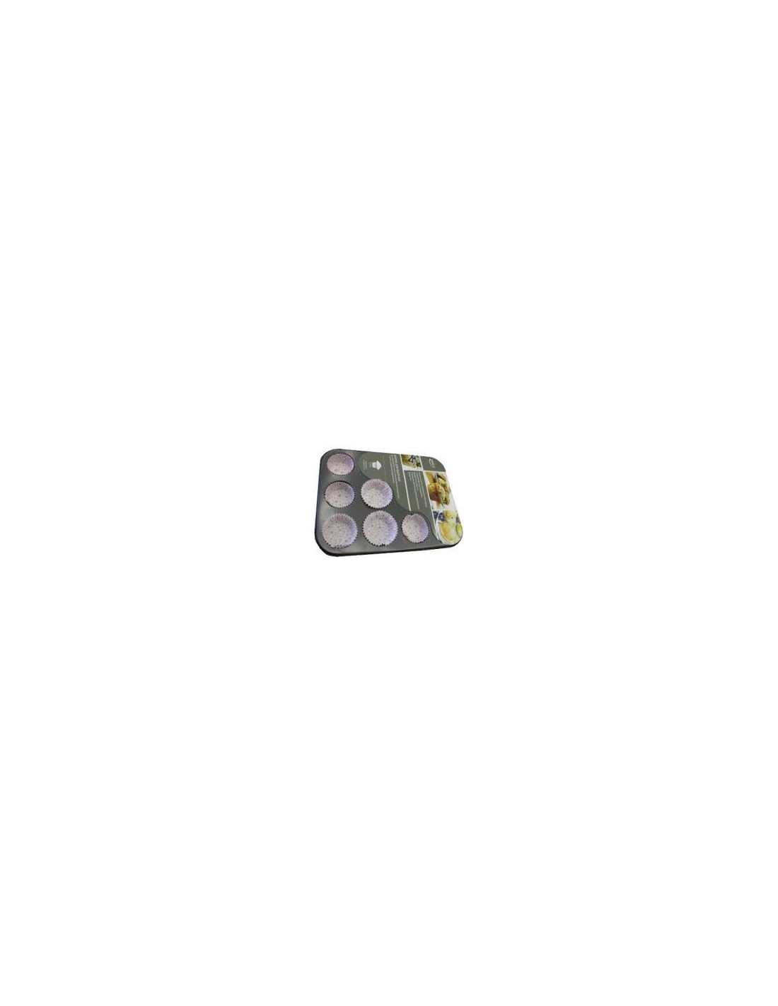 STAMPO MUFFIN ALLUMINIO 12 POSTI CON PIROTTINI 35X26X3CM EURONOVITA...