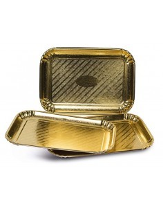 GUARDINI VASSOI ORO 19 X 28 CM SET 3 PEZZI su TreG Ingrosso