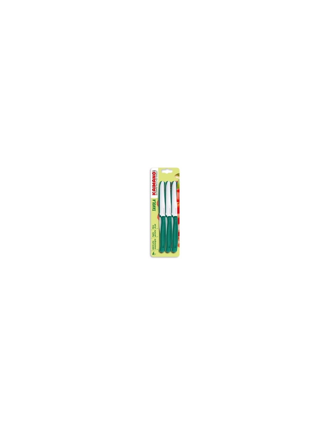 KAIMANO COLTELLO TAVOLA SET 6 PZ COLORI ASSORTITI su TreG Ingrosso