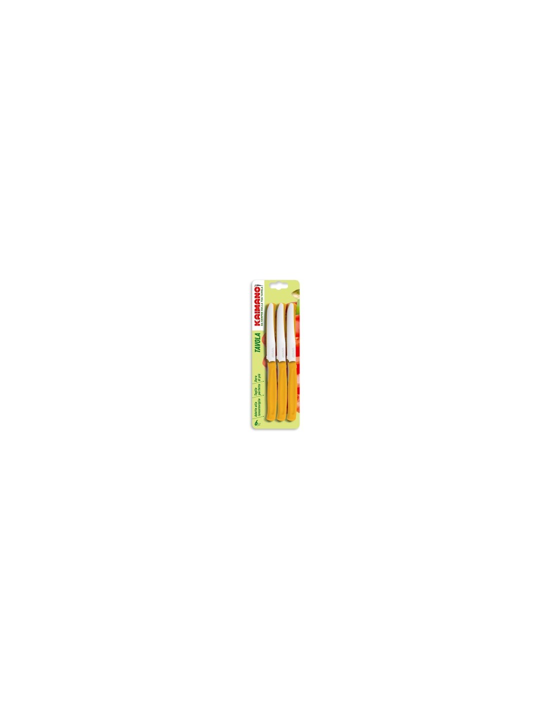 KAIMANO COLTELLO TAVOLA SET 6 PZ COLORI ASSORTITI su TreG Ingrosso