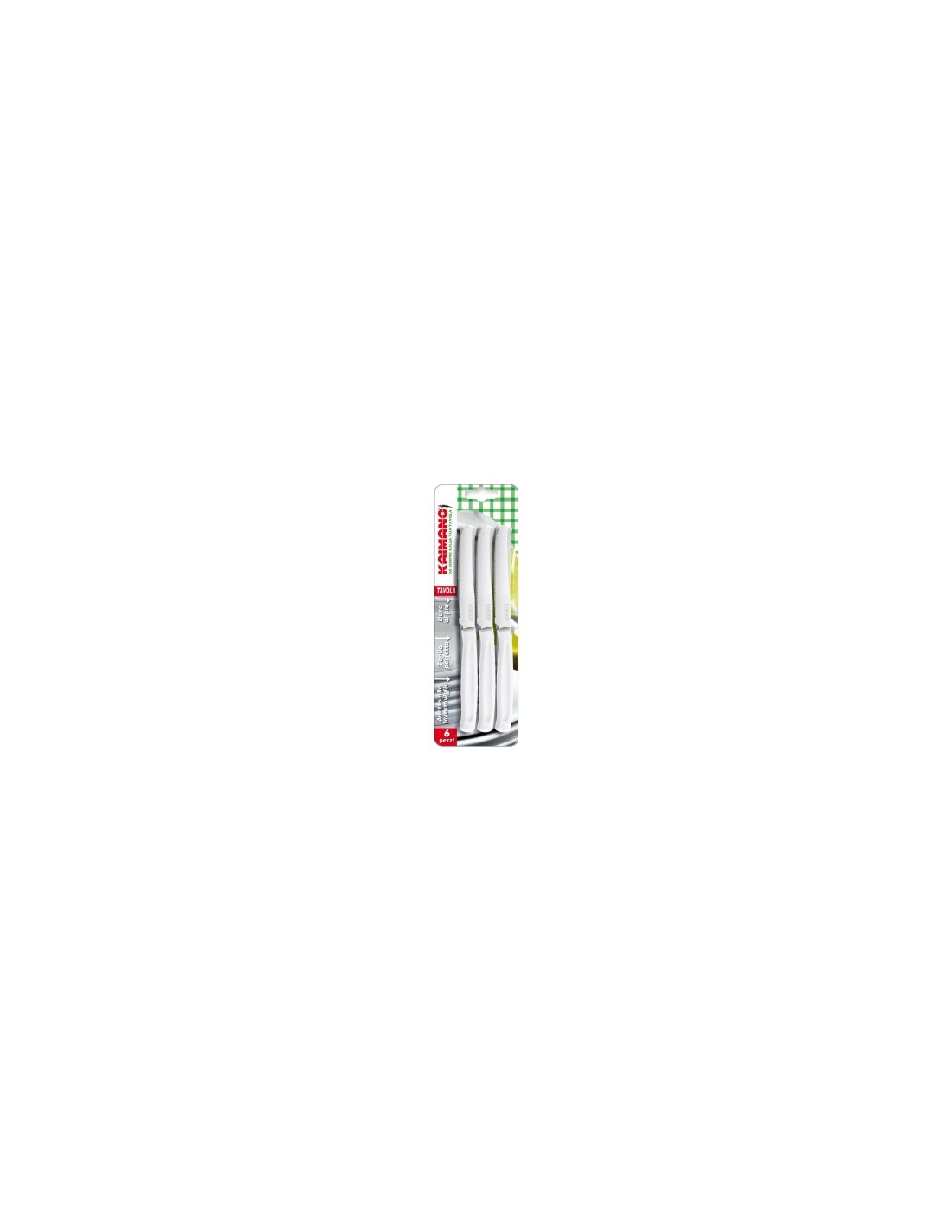 KAIMANO COLTELLO TAVOLA SET 6 PZ COLORI ASSORTITI su TreG Ingrosso