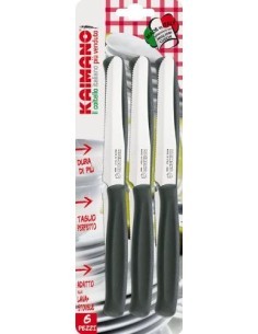 KAIMANO COLTELLO TAVOLA SET 6 PZ COLORI ASSORTITI su TreG Ingrosso