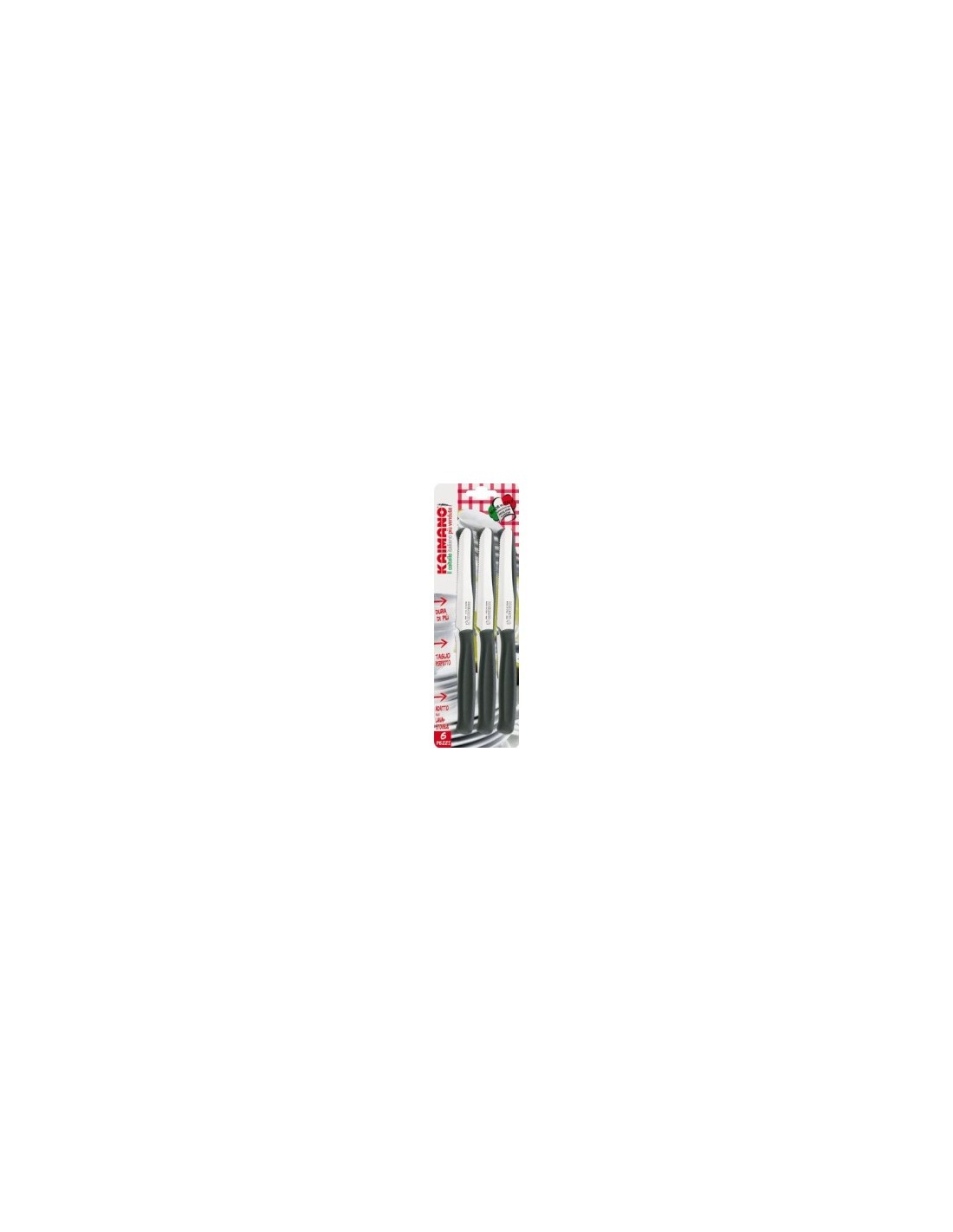 KAIMANO COLTELLO TAVOLA SET 6 PZ COLORI ASSORTITI su TreG Ingrosso