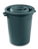 BIDONE IN PLASTICA 50 LT NERO C/COPERCHIO PLASTIME su TreG Ingrosso