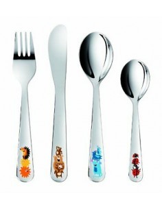 TESCOMA SET 4 POSATE PER BAMBINI DECORO ANIMALETTI IN ACCIAIO 66808...