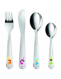 TESCOMA SET 4 POSATE PER BAMBINI DECORO FATINE IN ACCIAIO 668090 su...