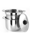 PENTOLA CUOCIPASTA IN ACCIAIO INOX CON COPERCHIO D.22 CM GNALI su T...