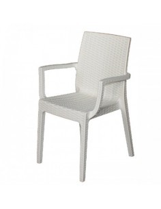 POLTRONA DAFNE BIANCO SIMIL RATTAN su TreG Ingrosso