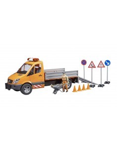 MERCEDES SPRINTER CON PERSONAGGI E ACCESSORI 02677 BRUDER SPIELWARE...