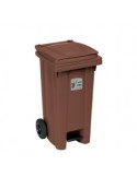 BIDONE IMMONDIZIA CON RUOTE E PEDALE 120 LT MARRONE STEFANPLAST su ...