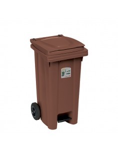 BIDONE IMMONDIZIA CON RUOTE E PEDALE 120 LT MARRONE STEFANPLAST su ...