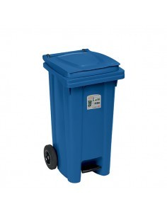 URBAN ECO SYSTEM BIDONE 80 LT BLU CON PEDALE STEFANPLAST su TreG In...