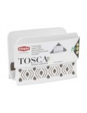 PORTATOVAGLIOLI TOSCA BIANCO/TORTORA 7,5x15,5cm 55350 STEFANPLAST s...